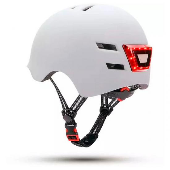 Casco deportivo Youin MA1011 LUZ FRONTAL Y TRASERA blanco L